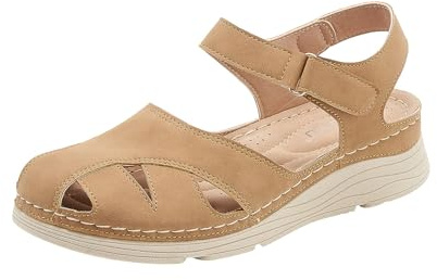 Women's Orthopedic Sandals UK Sale Clearance, Ladies Wedge Sandal Closed Toe Platform Shoes Wide Fit Hollow out Sandals Arch Support Walking Hiking Sandals Fisherman Sandal Mule Sandals Sliders