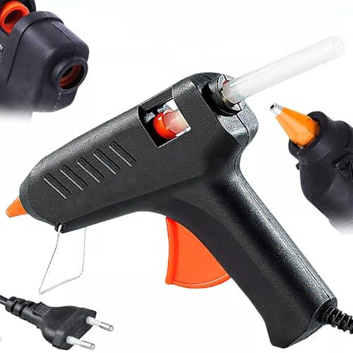 TECHZOCO Pistola Silicona Caliente, Hot melt glue gun, Pistola de pegamento, Apto para bricolaje, artesanías, ocio, Compatible con barras de silicona de 7 mm de grosor, 10W