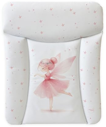 Ceba Baby® Matelas à Langer Bebe souple 70x50 cm - Matelas à langer epais lavable - pour garçons et filles - Certifié Öko-Tex - Imperméable - Fée rose 50x70 cm