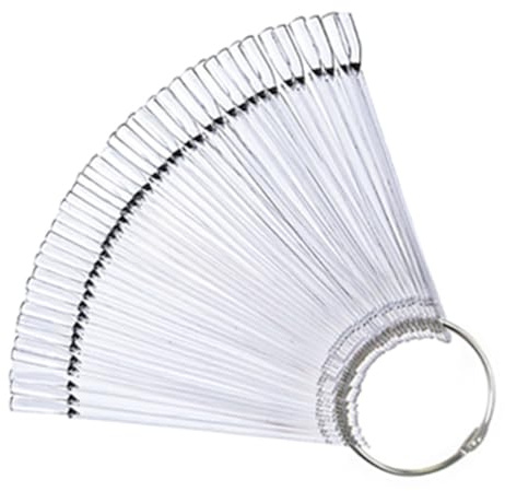 LIFKOME 50 pièces Nuancier Ongles Transparent Éventail Présentoir pour Vernis Bâtons Affichage Couleur Pratique Nail Art Débutants et