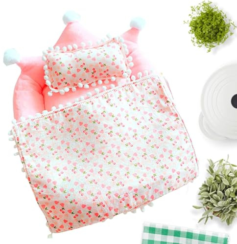 Para la ropa de cama de las muñecas – Cuna para muñecas con manta, juguetes de decoración para juegos de rol para niños