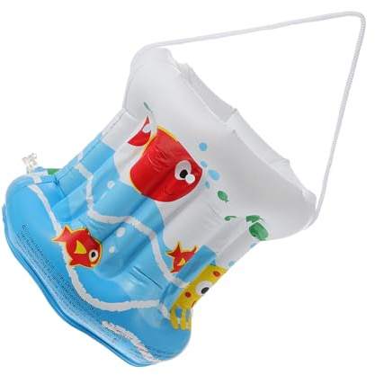 NOLITOY Cubo Inflable PVC, Juguete de Playa Ligero y Resistente, Cubo de Agua y Arena para Juegos al Aire Libre, Adecuado para Playa y Piscina, Color Brillante