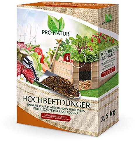 Pro Natur Hochbeet Dünger 2,5 kg 7+4+7 Düngung aus natürlichen, biozulässigen Rohstoffen, Profimischung mit Hornspänen