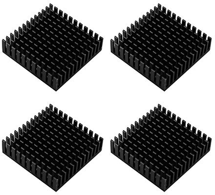 Jopto 4 st 3D-skrivartillbehör 40 mm kylfläns svart aluminium 40 x 40 x 11 mm kylare kylfläns för kylning 3D-skrivare Makerbot MK7/MK8, TEC1-12706 termoelektrisk Peltier kylare