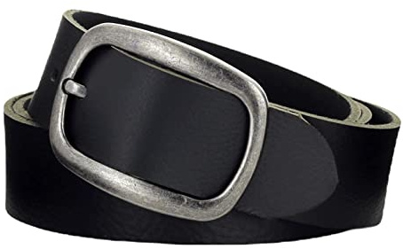 Manza Gürtel Ledergürtel Schwarz 4cm breit Vollleder Jeansgürtel Damen Herren Rindleder Handgemacht echtes Leder MADE IN GERMANY NEU #4MVL032