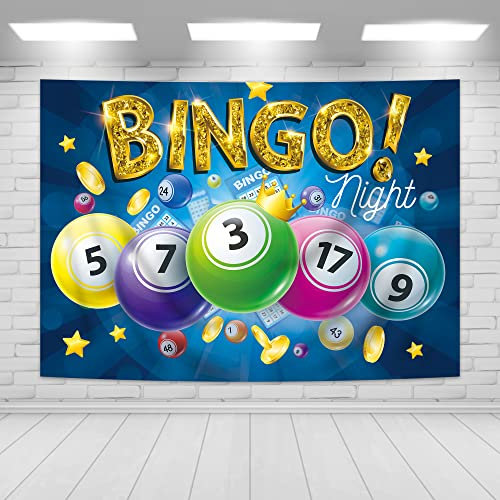 Imirell Bingo Night Backdrop 7Wx5H Feet Game Time Gaming Gamer Cards Contest for Bingo Casino Snooker Winning Ball Winner Men Party Photography Backgrounds Decorations Photo Shoot Decor Props