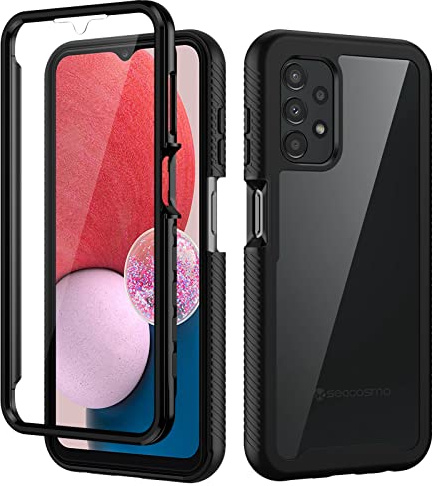 seacosmo for Samsung A13 4G Case, A04s Cover with Screen Protector, Black