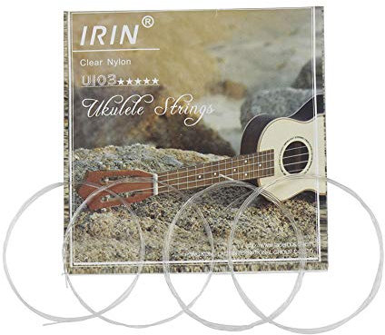 COMETX Ukulelen-Saiten, schwarz, 4 Stück/Set, Ukulelen-Saiten, Nylonmaterial, Weiß