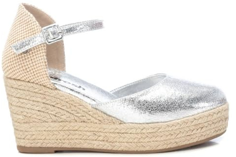 REFRESH - Sandalias con Cuña Mujer Plata - Calzado Cómodo y Versátil - Moda casual - Modelo 17195802 (Talla 38)
