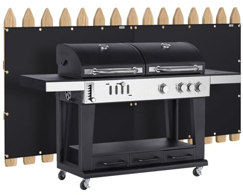 FIREWESS Värmeskydd bakom grill 90 x 300 cm värmeskyddsmatta för vägg, däckstaket, räcke, grill och kylskåp, slitstarkt brandsäkert skydd och skärmskydd, däckräcke från grill