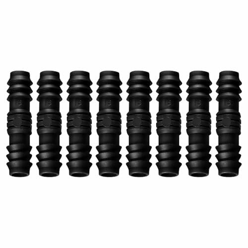 BE-TOOL 8 conectores de riego de manguera, tubo recto de 15,5 mm, accesorios de manguera de jardín, conector para sistemas de goteo de jardín, césped, riego