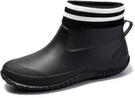 Fashionabla regnstövlar för kvinnor kort vattentät design med halkfri sula för vinterdagar