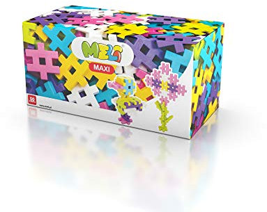 Meli Maxi Pink 50 | Große Bausteine für Kleinkinder ab 1 Jahr | 50 Bunte Steckbausteine in 6 Farben | Kreatives Steckspiel zur Förderung der Motorik