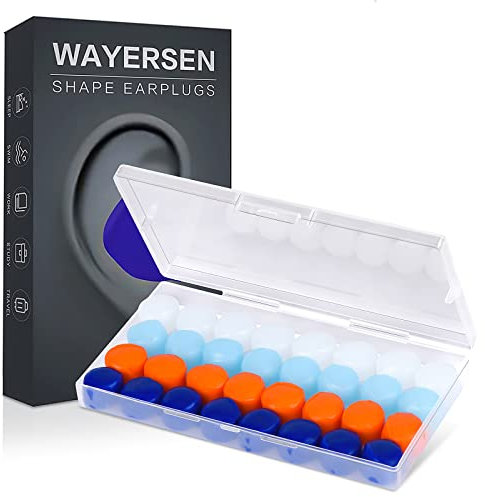 16 Pairs Silicone Ear Plugs for Sleeping Noise Canceling, 4 Colors About 2 Years Supply Soft Reusable Moldable Washable Earplugs, Suitable for Sleep, Swim, Travel, Work, Concerts, Study