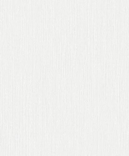 Grandeco Vlies Tapete Uni Struktur gestreift weiß hell grau A49104