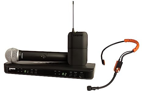 Shure BLX1288/SM31 UHF Wireless Microphone System - Perfect for Church, Karaoke, Stage, Vocals - 14-Hour Battery Life, 100m Range | Includes Handheld & Headset Mics, Dual Channel Receiver | K3E Band