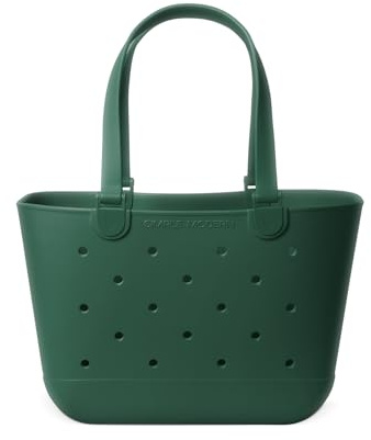 Simple Modern Sac de Plage en Caoutchouc Grand Sac Étanche avec Poche Zippée pour la Plage, la Piscine, le Bateau, les Courses, le Sport | Collection Getaway | Forest | Large