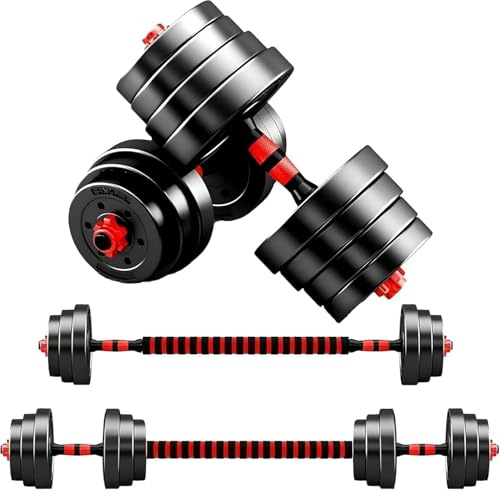 Zanbeel Adjustable Dumbbell Weight Set for Home Gym-Slide-On Free Weights Dumbbell Set for Full-Body Workouts, Dumbell Barbell Combo,Ideal for Women & Men (40.00, Kilograms, 89, pounds)