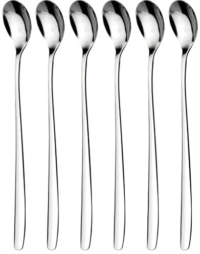 Cucchiaio a Manico Lungo, Mescolatore Per Caffè, Cucchiaino da Caffè in Acciaio Inossidabile Premium, Cucchiaino Per tè Freddo, Cucchiaio Per Gelato, Cucchiaio Per Mescolare Cocktail