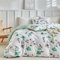 Lekesky Double Duvet Cover Set Mint Green Bedding Set, Watercolor Little Floral Printed Green Double Duvet Set (1x Duvet Cover, 2x Pillowcase) Microfiber Double Duvet Cover 200x200 cm, Mint/Floral