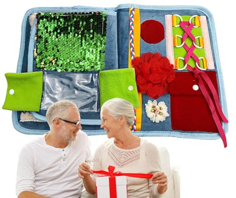 Couverture Sensorielle Fidget – Tapis D'activité Pour Adultes, Aide À La Mémoire | Démence Alzheimer Asperger Thérapie Calmante Focus Stimulation Personnes Âgées Confort Doux Au Toucher Portable