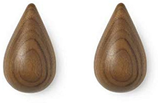 Normann Copenhagen Dropit Haken, Walnuss, braun, Höhe: 7,7 cm, Tiefe: 8 cm, Länge: 5 cm