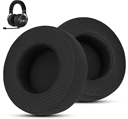 Wzsipod Tygersättningsöronkuddar för Corsair Virtuoso spelheadset, Corsair Virtuoso öronkuddar ersättning med mjukt tyg och minnesskum, ljudisolering öronkudde
