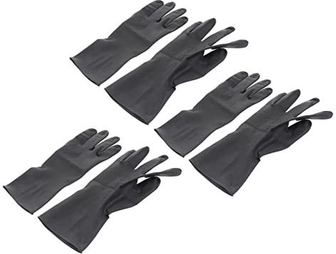 WOONEKY 3 Paar Waschbare Friseurhandschuhe aus Gummi und Kunststoff Rutschfest zum Haarefärben und Haarschutz Beim Reinigen für Damen und Herren Größe S