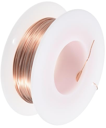 sourcing map Soft Copper Wire (24 Gauge, 32.8 FT), 99.9% Pure Bare Copper Wire 0.5mm Solid Craft Wire for DIY Crafting Gardening Decoration (10Meter)