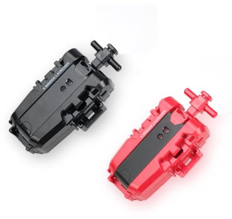 AIBREAY 2 kreisel X String Launchers, Kampfkreisel Starter Set, Battling Tops Schnur Launcher, Battle Spinner Starters, Kompatibel mit X-Serien kreisel, Schwarz Rot Set