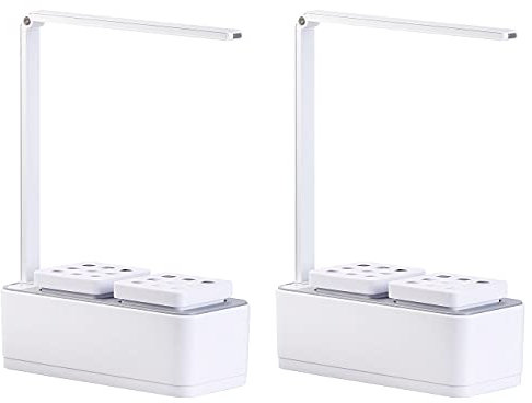 Carlo Milano Anzuchtsystem: 2er Set ganzjahres Gewächs- & Anzucht-Stationen, LEDs, Timer, 1,5 l (LED-Pflanzenlampe Anzucht, Pflanzen-Anzucht-Systeme mit Timer, Garten Bewässerung)