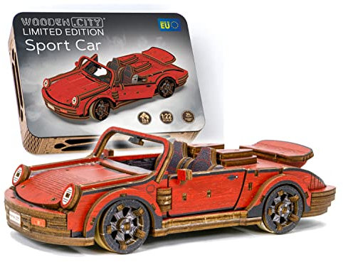 WOODEN.CITY Oldtimer Sportwagen Limited Edition – DIY 3D-Holzmodellbausätze Für Erwachsene Zum Bauen Von Autos – Partner Geschenke, Büro Geschenke, Chef Geschenke, Kreative Geschenke, Deko