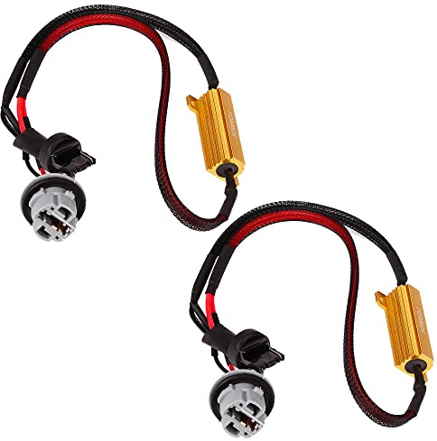 YUNPINGCAR 7440 T20 50W 6Ohm Resistore di Carico Luce LED Fisso Lampadina Faro LED Fendinebbia Veloce Super Flash Indicatore di Direzione Luce Lampeggiante Codice di Errore Resistore Decodificatore