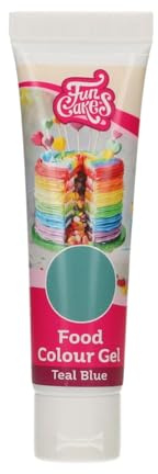FunCakes Food Colour Gel Bleu-Vert: Colorant Alimentaire Gel Concentré pour le Fondant, la Pâte d'Amande, la Crème. Dosage Simple et Facile. Créer des Couleurs Vives. Halal. 30 g