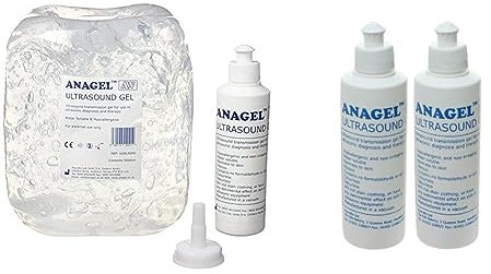 ANAGELAnagel UGEL5000 Ultrasound Gel Bottle 5L with 250ml Refill Bottle… & 250ml Ultrasound Transmission Gel - Pack of 2ANAGEL