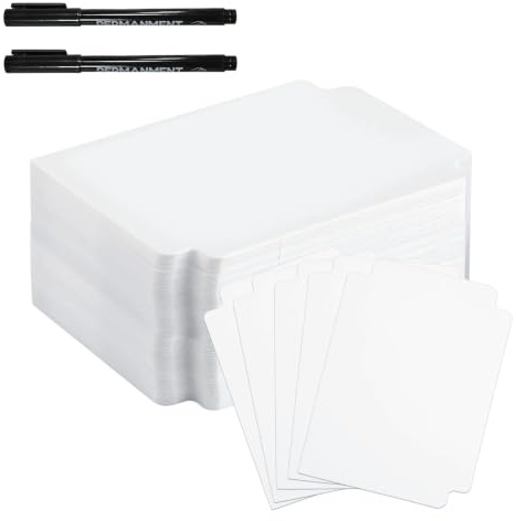 Separadores de Tarjetas, 100 Piezas Separadores de Tarjetas Esmeriladas, 95 x 70 mm Separadores Tarjetas, Separadores de Página, Tarjeta De Pp, para Tarjetas de Juegos de Oficina, Blanco