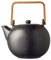 BITZ Teekanne, Kanne aus Steingut/Keramik für Tee, 1,2 Liter, Höhe 20 cm, Schwarz