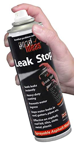 Mcklords Leak Stop Black Waterproof Spray - Instant Leak Sealer for Pipes, Drains, Windows & Roofs - Silicone/Polyurethane - Ideal for Metal, Plastic, Glass - Waterproof - Sealant