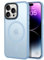 tigratigro Cover Magnetica per iPhone 13 Pro Max, Compatibile con MagSafe, Custodia Traslucida Opaca Posteriore Sottile Antiurto Protettiva Case, Protezione Antiurto di Grado Militare, Azzurro
