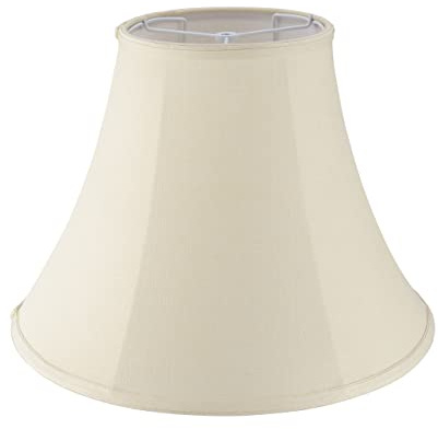 Aspen Creative 38004 Traditional Handsewn Bell Shaped Collapsible Spider Construction Lamp Shade in Cream, 8 Top x 17 Bottom x 13 Slant, Set of 1