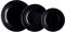 Luminarc Set di stoviglie in vetro nero Arcopal Zelie, 12 pezzi, 4 posti, nero