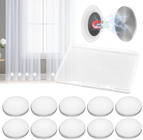 10 Paare Duschvorhang Magnet, Weiß Magnetische Duschvorhang Beschwerer, Runde Duschvorhang Gewicht, Duschvorhang Magnete Unten für Duschvorhänge, Gardinen, Tischtücher