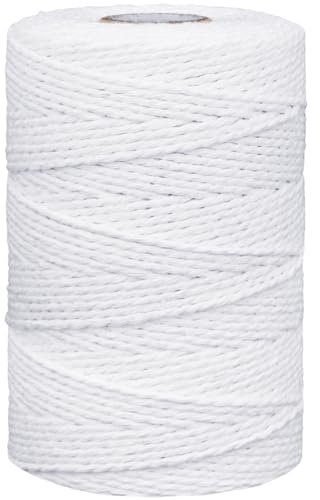 Leecogo 500 Feet 150m White Cotton String Butcher's Twine for Cooking, Roasting, Gift Wrapping, Crafts, DIY Decorations, Gardening and Packing