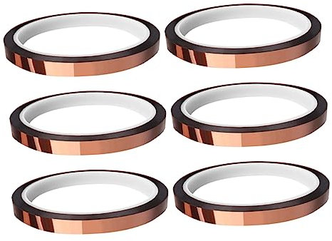 SOLUSTRE 1 Satz Goldenes Fingerband Breites Abdeckband Zum Lackieren Hitzebeständiges Klebeband Dichtungsbänder Dichtungsband Wasserdichtes Klebeband Spannungsfestes Klebeband 6 Rollen