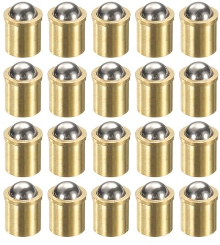 QUARKZMAN 20 Piezas De Puntos De Bola Con Resorte 8x9mm Perlas De Posicionamiento De Precisión De Latón Puntos De Bola Con Resorte Pestillo De Bola Para Puertas Armarios Abrazaderas Muebles