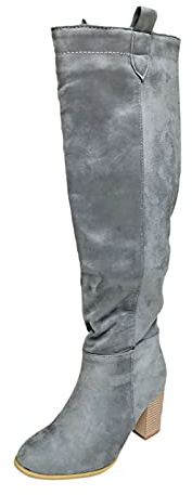Bottines rétro pour femme - Bottes à talon - Bottes pour femme, gris, 38 EU