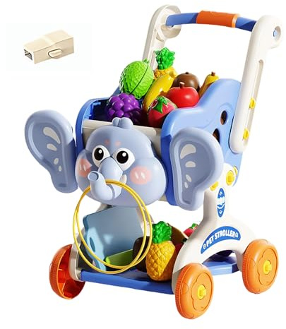 Carro de compras para niños | Fantasi juego Carrito | Juguetes educativos de compras | Para Niños Y Niñas A partir de 3 años Para Supermercados Y Cocina Y Mercado Al Aire Libre Y En Casa