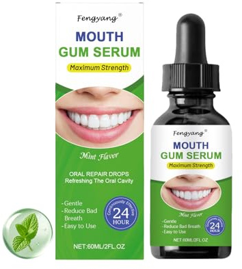 Fengyang® Gum Repair Drops, vård vid tillbakadragande tandkött, rent tandkött och frisk andning, munrengöring droppar med färsk mint
