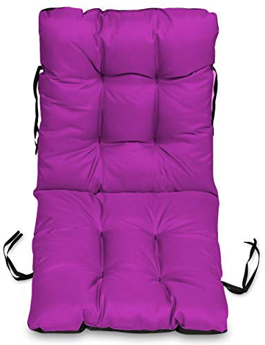 SuperKissen24. Coussin Dossier pour Chaise Longue, Siège, Banc de Jardin, Canapé - 96x48 cm - Bain de Soleil - Intérieur/Extérieur – imperméable - Fuchsia