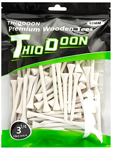 ThIODOON Golfpeggar mindre friktion träpeggar träning för golfare professionella golfpeggar i naturligt trä bulk 100 stycken golfpeggar
